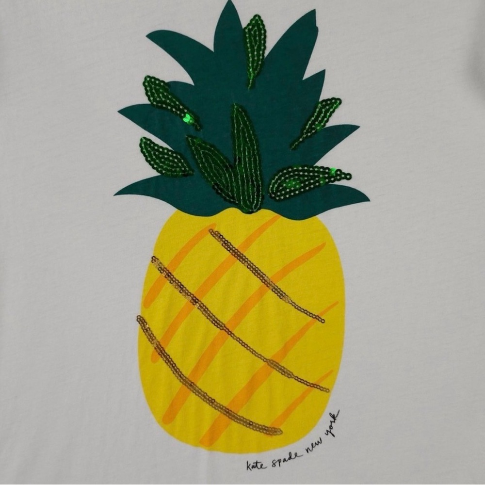 ♠️ Kate spade - 2 for 1 — Tee & bracelet- White & Yellow & black & gold bangle 🍍 - Picture 7 of 15